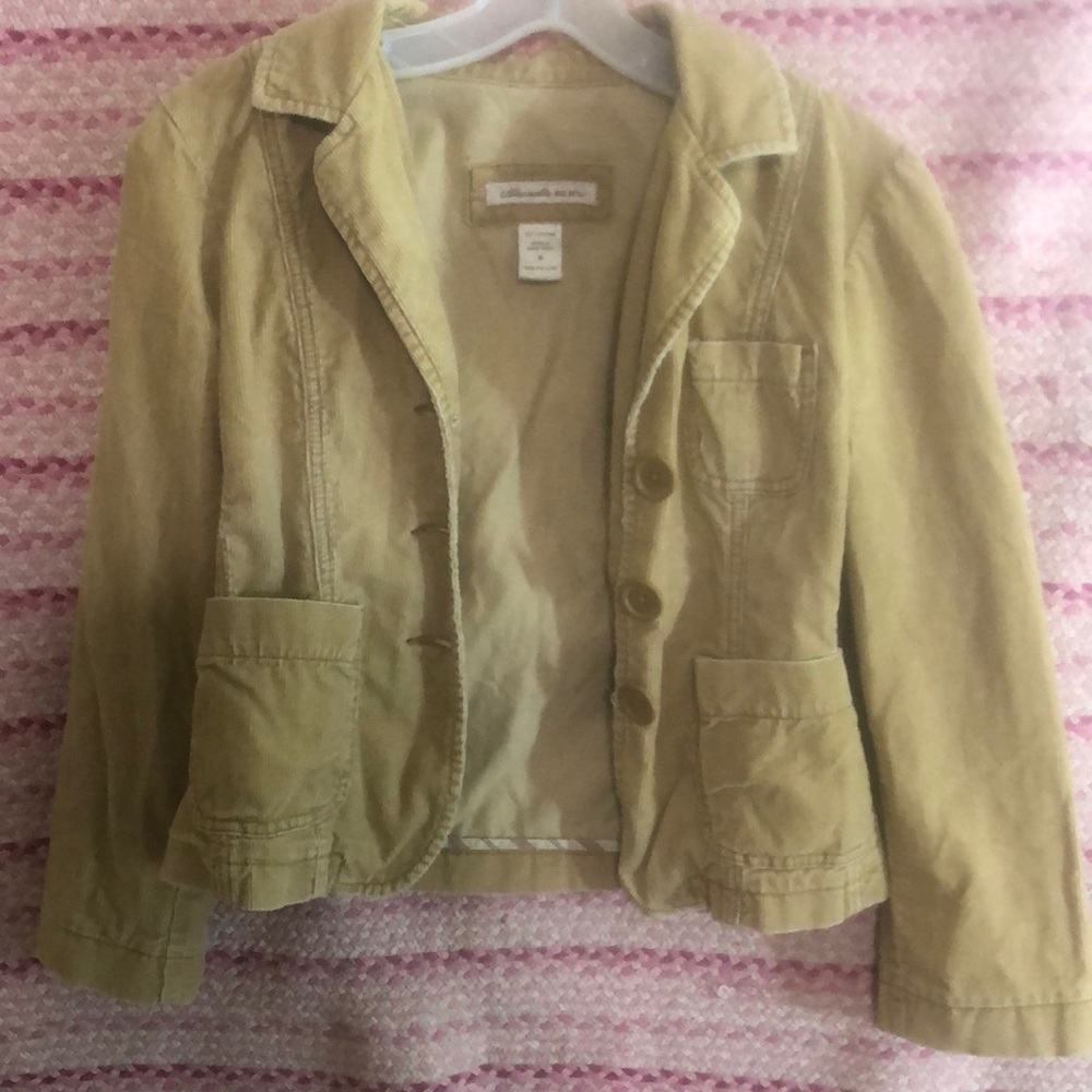 Abercrombie Corduroy jacket blazer pockets buttons beige women medium